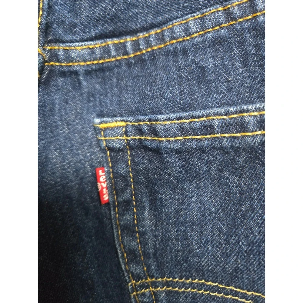 Levis 505 Mens Regular Fit Straight Leg Dark Wash Indigo Denim Jeans 36x29